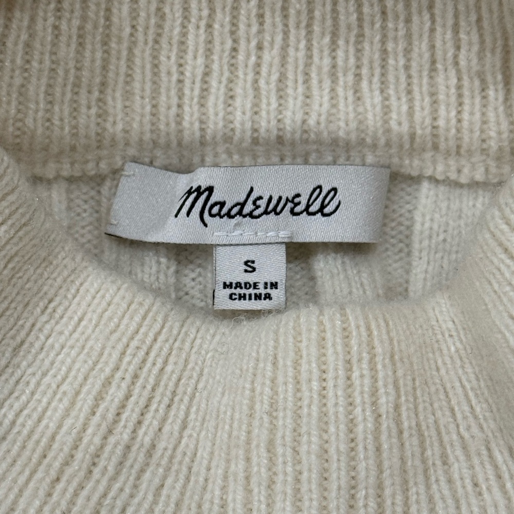 Madewell Women’s Small Antique Cream Ribbed Sweater Excellent Condition - Picture 6 of 7